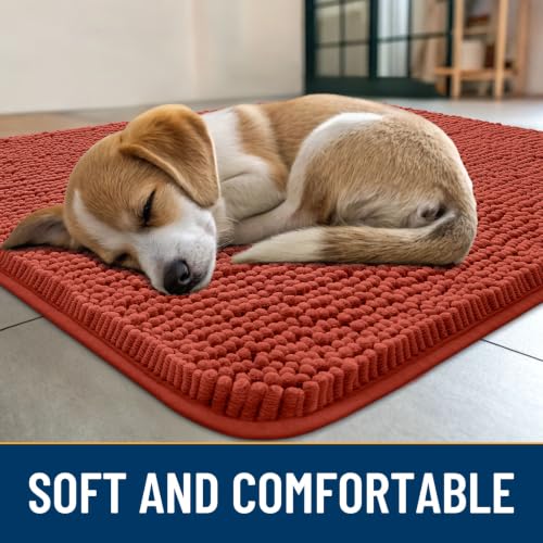 Dog Door Mat for Muddy Paws 36x24 (Maple Red / 36"X24")