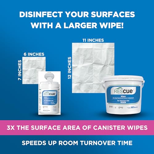 One Step Disinfectant Cleaner & Deodorizer Wipes for Vet Use (Bucket (4 Pack) XL Wipes)