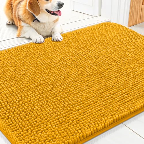 Dog Door Mat for Muddy Paws 30x17 (Golden Yellow / 30"X17")