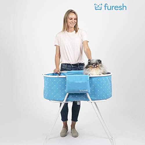 Portable Foldable Dog Bathtub for Small & Medium Dogs (Blue)