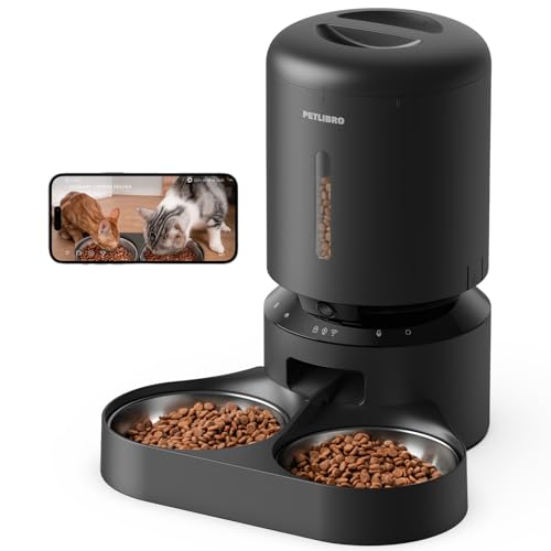 Automatic Cat Feeder with Camera for Two Cats (Black / 5L (With Camera))
