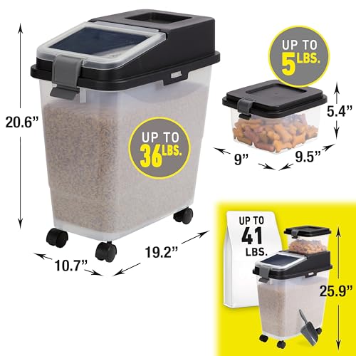3 Piece Airtight Dog Food Storage Container (Combo with Snack Container)