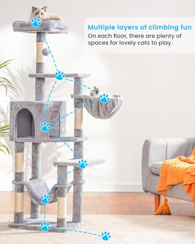 Cat Tree Multi (Light Gray / 60.6 Inches)