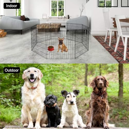 Foldable Dog Playpen (Black)