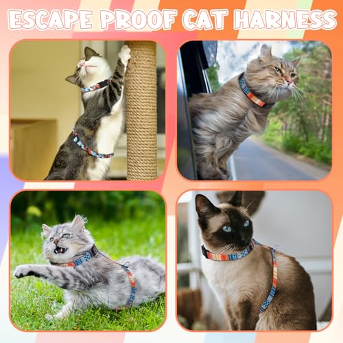 2 Pack Cat Harness and Leash Set Escape Proof Adjustable Cat Harness (Bohemia)