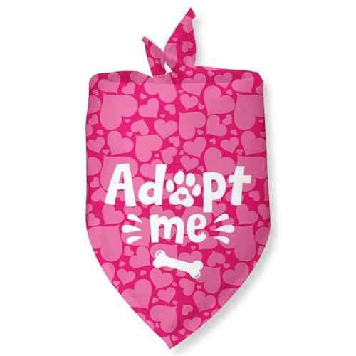 Adopt Me Heart Dog Bandanas for Dogs Adoption Gotcha Day Adopted Dog Bandana Baby Announcement Adopt Me Pets Scarf for Small Medium Dogs & Cats (T)