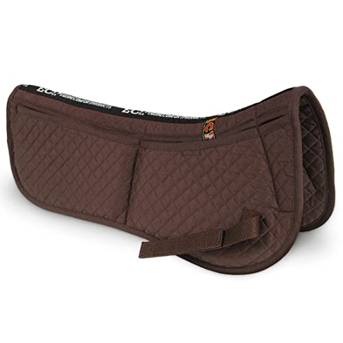 Adjustable Shock Absorbing Memory Foam Half Saddle Pad (Brown)