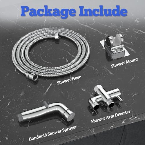 Dog Shower Sprayer Attachment (Shower Diverter with Elbow Outlet Design / Polished Chrome)