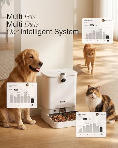 Automatic Cat Feeder with Camera for Multiple Cats & Dogs (6L-Smart Automatic Pet Feeder)