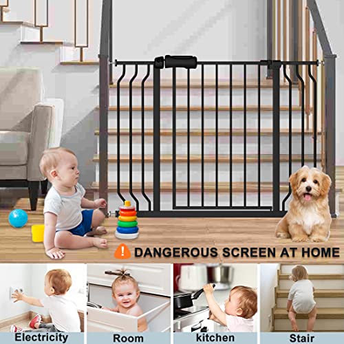 Extra Wide Baby Gate Black 63 (62.20"-71.65"/158-182cm)