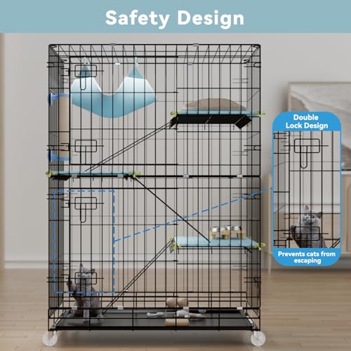 4 Tier Cat Cage Indoor (30.1"L x 18.7"W x 42.5"H)