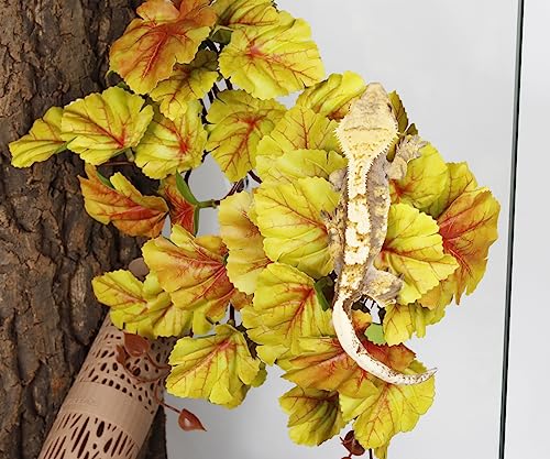 Yellow Reptile Terrarium Plants Fake Heuchera Hanging Suction Décor (Fake Heuchera Micrantha Yellow)