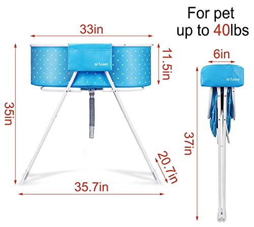 Portable Foldable Dog Bathtub for Small & Medium Dogs (Blue)