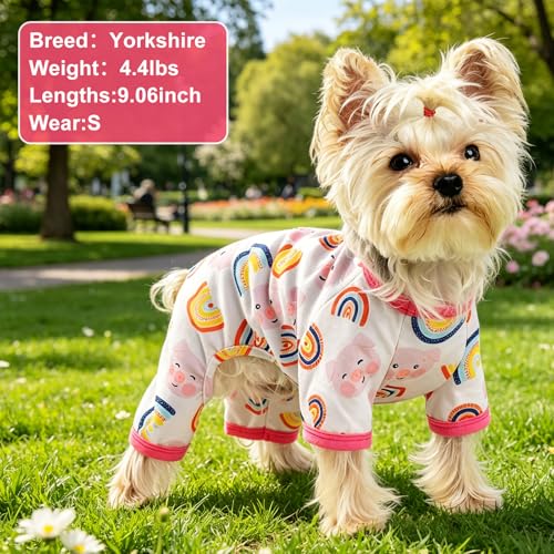 Pink Dog Pajamas Cute Dog Clothes Pet Pjs Onesies Girl Dog Pajamas for Small Dogs Summer Pet Outfits Appeal Jumpsuits (Pig Pink / Small（3-5 lb))