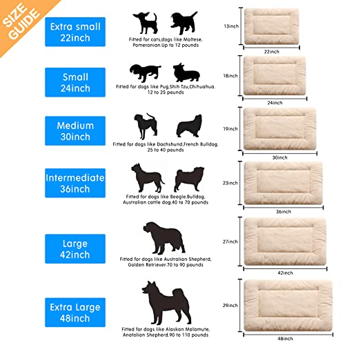 Dog Crate Pad Washable Dog Bed for Crate Medium Cozy Mat 30 (30.0"L x 19.0"W x 1.0"Th / cream)