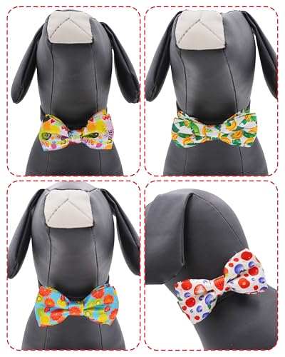 10 Pack Fruit Dog Bowties for Large Dogs Sliding on Collar (M/L)