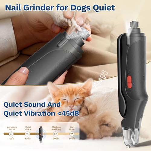 2 in 1 Dog Nail Clippers & Cat Nail Clippers Trimmers for Large Medium Small Dogs Cats Claw Trimmer Quick Sensor and Safety Guard USB Rechargeable Dogs Nail Trimmer with Catcher & 2 LED Lights (Black)