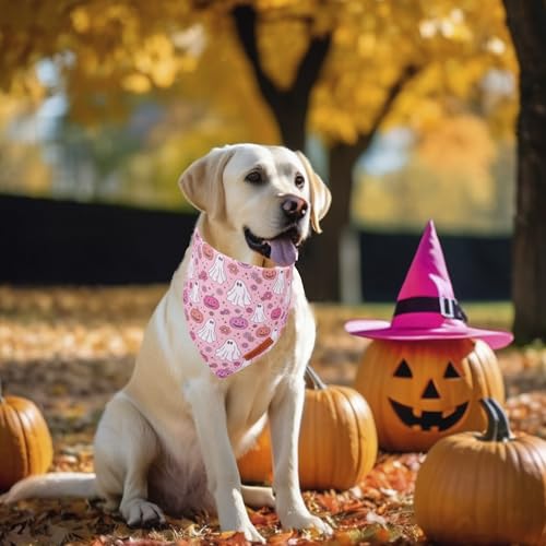 Pink Halloween Dog Bandanas Girl (X-Large / Halloween)