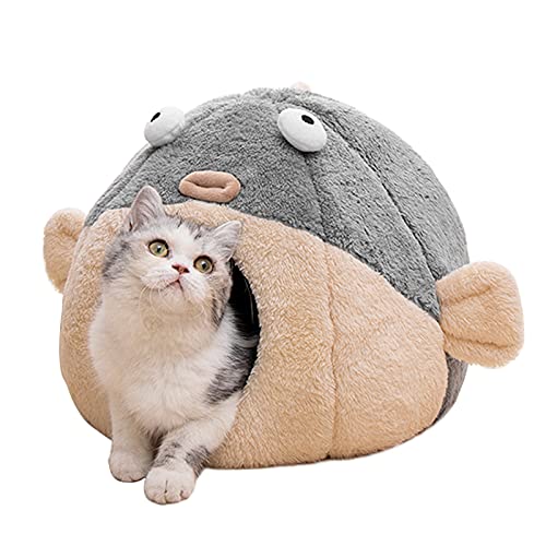 Cat Beds for Indoor Cats (L 16.5'' / Grey)