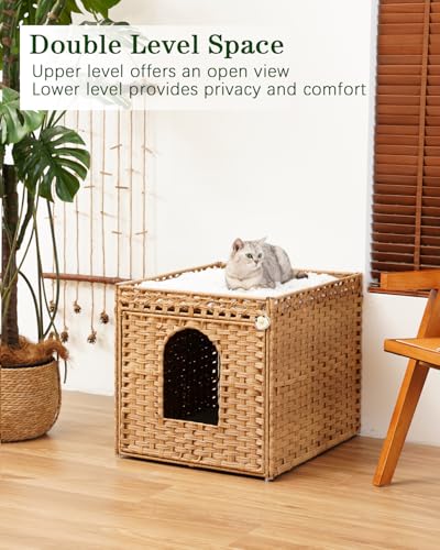 Cat Litter Box Enclosure Furniture (Natural / XL)
