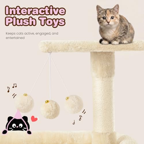 82 inch Cat Tree Tower (Beige)