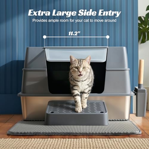 Stainless Steel Cat Litter Box with Lid