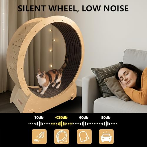 Portable Cat Running Wheel for Indoor Cats 44" Large XL 12" Wide