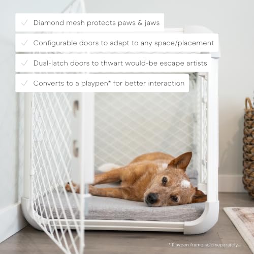 Evolv Modular Dog Crate for Dogs 18 (Intermediate (38.1"L x 24.9"W x 25.6"H) / Ash)