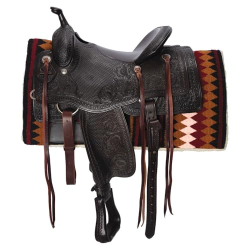 Fleece Bottom Contoured Saddle Pad (Black/Burgundy/Rust)