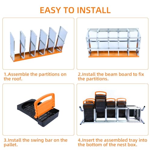 Chicken Nesting Boxes (56.7"L x 17.5"W x 10.8"H / Orange)