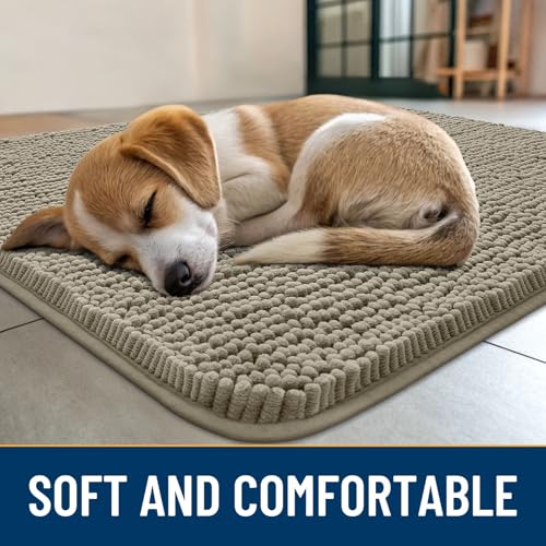 Dog Door Mat for Muddy Paws 30x20 (Warm Taupe / 30"X20")