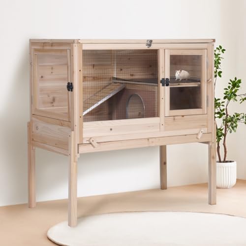 Guinea Pig Cage with Wooden Stand (Wood)