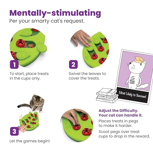 Nina Ottosson Buggin’ Out Puzzle & Play Cat Toy Treat Puzzle (Green / Treat Puzzle)