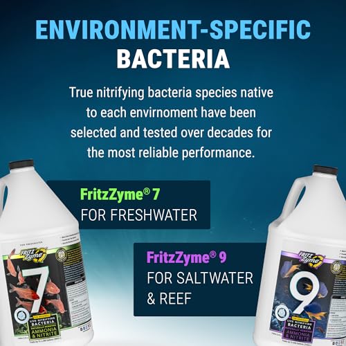 FritzZyme 7 Live Nitrifying Bacteria Naturally Removes Amonia & Nitrite for Freshwater Fish (1 gal)