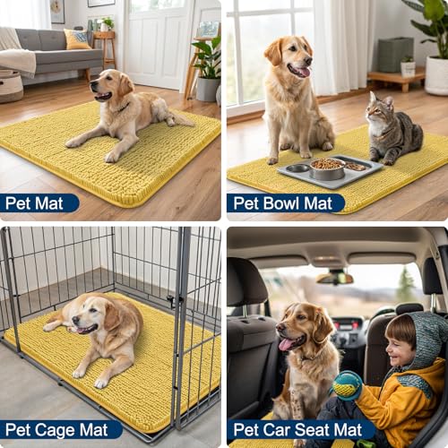 Dog Door Mat for Muddy Paws 30x20 (Yellow / 30"X20")