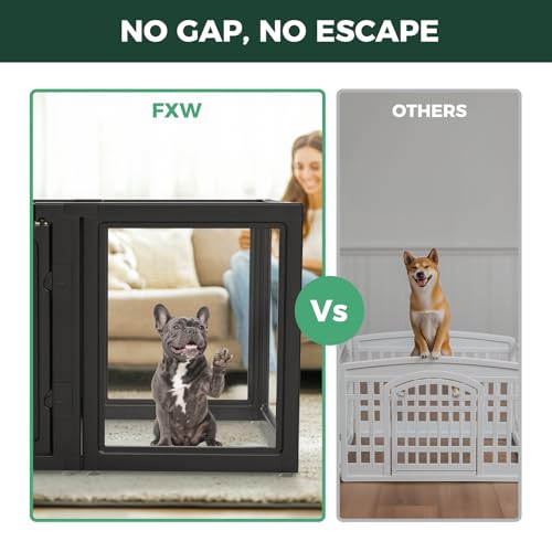AuraSpace Acrylic Dog Playpen with Fence (Black / 30"H)