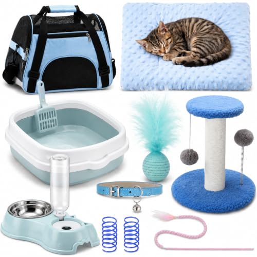 10 Pcs Kitten Starter Kit for Indoor (Classic / Medium / Blue)