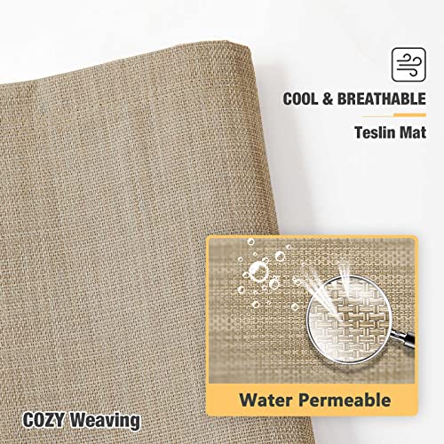 Chew Proof Elevated Dog Bed (Beige Coffee / 32.0"L x 25.0"W x 7.0"Th)