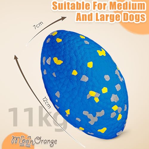 4.72" Indestructible Large Rugby Balls for Aggressive Chewers Durable Olive Bouncy Interactive Football Toy for Dogs Fetch Game Lightweight Floating Outdoor Training (Blue-Rugby)