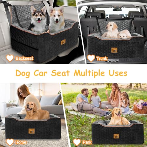 Dog Car Seat for Medium (Black Gray / Large)