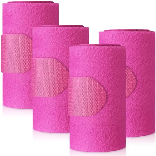 Set of 4 Horse No Bow Bandage 3D Contoured Standing Wrap Bandages Stable Nylon Horse Leg Wraps for Helping Prevent Horse from Tendon Damage and Keep Horses Clean and Safe (Purple)