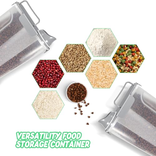 5Lbs Airtight Cat Dog Food Storage Container With Upgraded Large Nozzle (Light Gray x 2 / 5L-2pack)