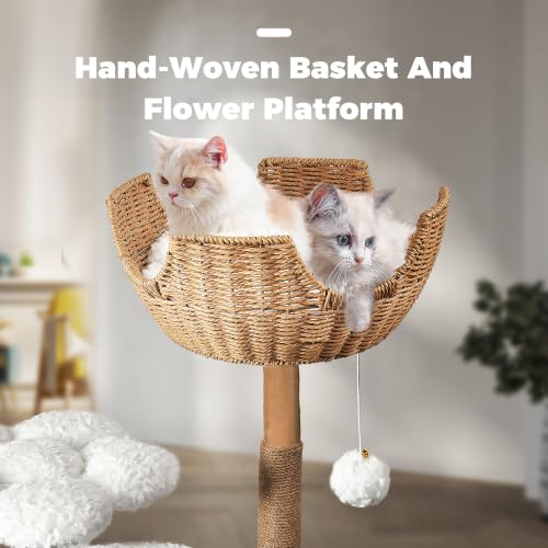 Modern Cat Tree (White / 45.6'')