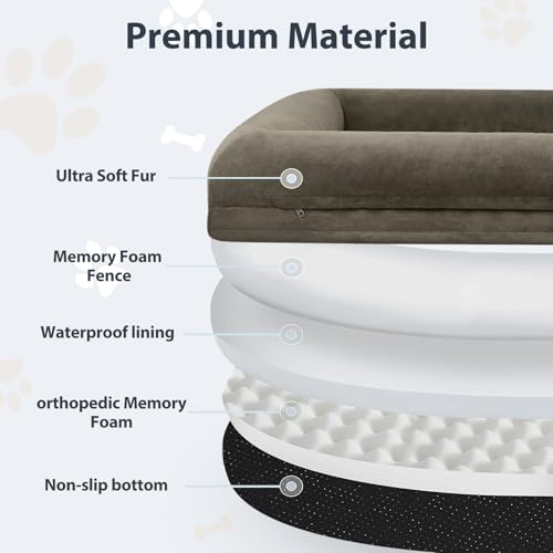 Human Dog Bed Orthopedic for Adult & Dogs Comfy Sleeping (Dark Green / Human (71x46x7.5in))