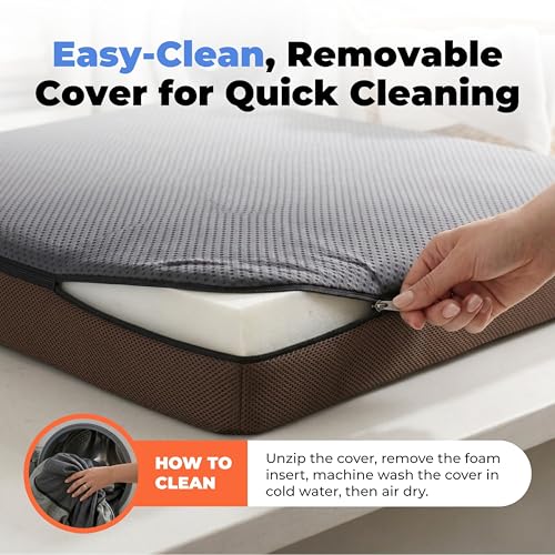 Orthopedic Dog Bed with Memory Foam (Brown / 35" x 22" x 4")