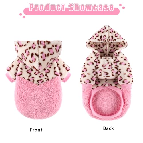 Dog Sweaters for Small Dogs (Medium (Chest 16.1in) / Pink leopard)