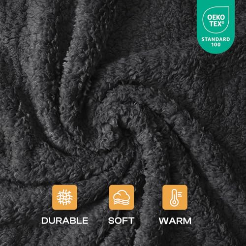 1 Pack 3 Calming Blankets Fluffy Premium Fleece Pet Blanket Soft Sherpa Throw for Dog Puppy Cat Black Small (Small (Pack of 3) / Black)