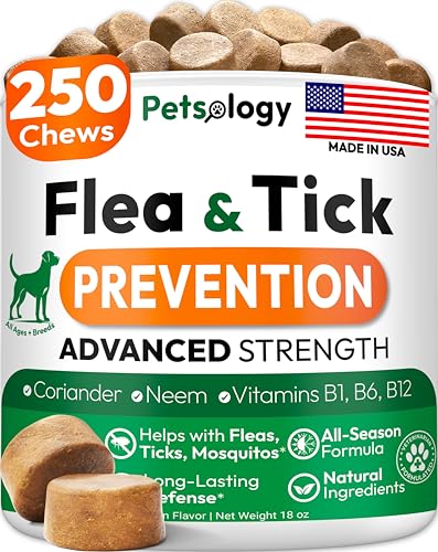 Flea and Tick Prevention for Dogs Pills (Brown / 250 Chews)
