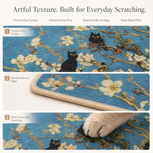 Art Sisal Cat Scratcher Mat (Almond Blossoms)