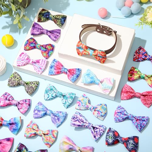 50 Pcs Tie Dye Dog Bow Ties